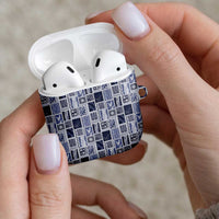Vintage Aloha Block Quilt AirPods Case Blue Inspired Lei Motifs LT9 - Polynesian Pride