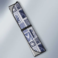 Vintage Aloha Block Quilt Auto Sun Shade Blue Inspired Lei Motifs - Polynesian Pride