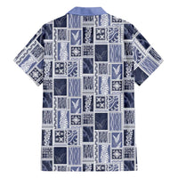 Vintage Aloha Block Quilt Family Matching Mermaid Dress and Hawaiian Shirt Blue Inspired Lei Motifs - Polynesian Pride