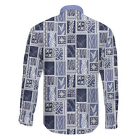 Vintage Aloha Block Quilt Family Matching Mermaid Dress and Hawaiian Shirt Blue Inspired Lei Motifs - Polynesian Pride