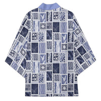 Vintage Aloha Block Quilt Kimono Blue Inspired Lei Motifs - Polynesian Pride