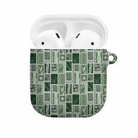 Vintage Aloha Block Quilt AirPods Case Green Inspired Lei Motifs LT9 Green - Polynesian Pride