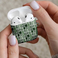Vintage Aloha Block Quilt AirPods Case Green Inspired Lei Motifs LT9 - Polynesian Pride