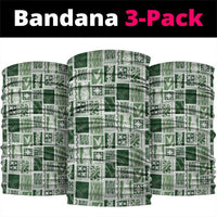 Vintage Aloha Block Quilt Neck Gaiter Green Inspired Lei Motifs - Polynesian Pride