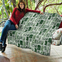 Vintage Aloha Block Quilt Quilt Green Inspired Lei Motifs - Polynesian Pride