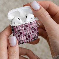 Vintage Aloha Block Quilt AirPods Case Pink Inspired Lei Motifs LT9 - Polynesian Pride
