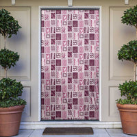 Vintage Aloha Block Quilt Door Cover Pink Inspired Lei Motifs - Polynesian Pride