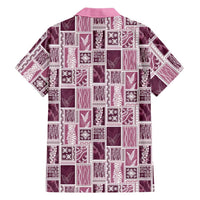 Vintage Aloha Block Quilt Family Matching Tank Maxi Dress and Hawaiian Shirt Pink Inspired Lei Motifs - Polynesian Pride
