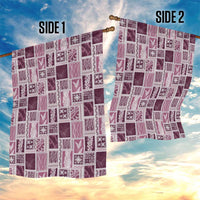 Vintage Aloha Block Quilt Garden Flag Pink Inspired Lei Motifs - Polynesian Pride