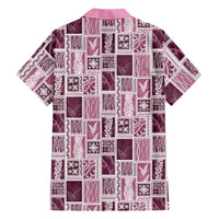 Vintage Aloha Block Quilt Hawaiian Shirt Pink Inspired Lei Motifs LT9 - Polynesian Pride