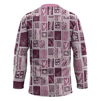 Vintage Aloha Block Quilt Hockey Jersey Pink Inspired Lei Motifs LT9 - Polynesian Pride