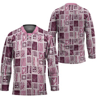 Vintage Aloha Block Quilt Hockey Jersey Pink Inspired Lei Motifs LT9 - Polynesian Pride