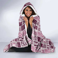 Vintage Aloha Block Quilt Hooded Blanket Pink Inspired Lei Motifs - Polynesian Pride