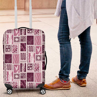 Vintage Aloha Block Quilt Luggage Cover Pink Inspired Lei Motifs LT9 Pink - Polynesian Pride