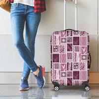 Vintage Aloha Block Quilt Luggage Cover Pink Inspired Lei Motifs LT9 - Polynesian Pride