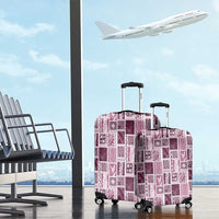 Vintage Aloha Block Quilt Luggage Cover Pink Inspired Lei Motifs LT9 - Polynesian Pride