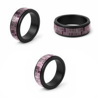 Vintage Aloha Block Quilt Spinner Ring Pink Inspired Lei Motifs - Polynesian Pride