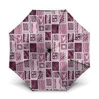 Vintage Aloha Block Quilt Umbrella Pink Inspired Lei Motifs - Polynesian Pride