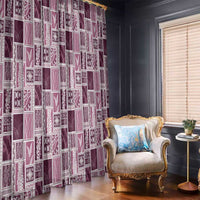 Vintage Aloha Block Quilt Window Curtain Pink Inspired Lei Motifs - Polynesian Pride