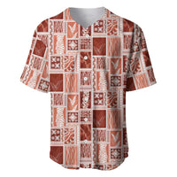 Vintage Aloha Block Quilt Baseball Jersey Red Inspired Lei Motifs LT9 Red - Polynesian Pride