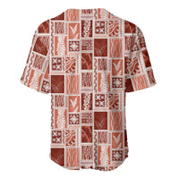Vintage Aloha Block Quilt Baseball Jersey Red Inspired Lei Motifs LT9 - Polynesian Pride
