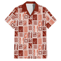 Vintage Aloha Block Quilt Family Matching Mermaid Dress and Hawaiian Shirt Red Inspired Lei Motifs - Polynesian Pride