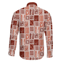 Vintage Aloha Block Quilt Family Matching Puletasi and Hawaiian Shirt Red Inspired Lei Motifs - Polynesian Pride