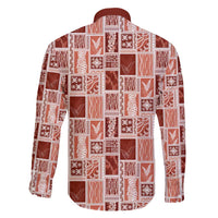 Vintage Aloha Block Quilt Family Matching Short Sleeve Bodycon Dress and Hawaiian Shirt Red Inspired Lei Motifs - Polynesian Pride