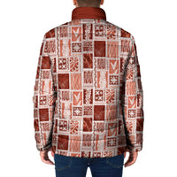 Vintage Aloha Block Quilt Padded Jacket Red Inspired Lei Motifs - Polynesian Pride