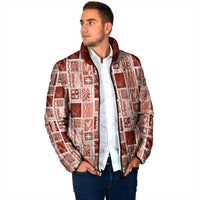 Vintage Aloha Block Quilt Padded Jacket Red Inspired Lei Motifs - Polynesian Pride