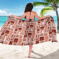 Vintage Aloha Block Quilt Sarong Red Inspired Lei Motifs - Polynesian Pride