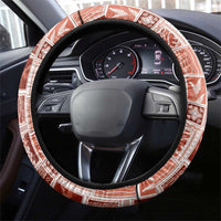 Vintage Aloha Block Quilt Steering Wheel Cover Red Inspired Lei Motifs LT9 - Polynesian Pride