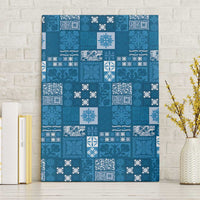 Vintage Hawaiian Quilting Patterns Canvas Wall Art Blue Style Tribal Fabric Patchwork - Polynesian Pride