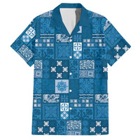 Vintage Hawaiian Quilting Patterns Hawaiian Shirt Blue Style Tribal Fabric Patchwork LT9 Blue - Polynesian Pride