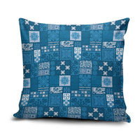 Vintage Hawaiian Quilting Patterns Pillow Cover Blue Style Tribal Fabric Patchwork - Polynesian Pride