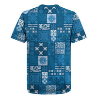 Vintage Hawaiian Quilting Patterns Rugby Jersey Blue Style Tribal Fabric Patchwork LT9 - Polynesian Pride
