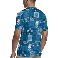 Vintage Hawaiian Quilting Patterns Rugby Jersey Blue Style Tribal Fabric Patchwork LT9 - Polynesian Pride