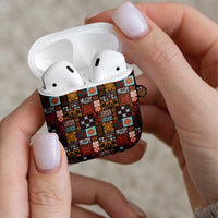 Vintage Hawaiian Quilting Patterns AirPods Case Brown Style Tribal Fabric Patchwork LT9 - Polynesian Pride