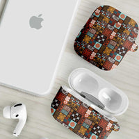 Vintage Hawaiian Quilting Patterns AirPods Case Brown Style Tribal Fabric Patchwork LT9 - Polynesian Pride