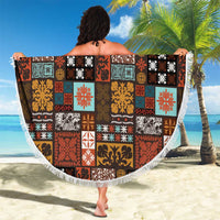 Vintage Hawaiian Quilting Patterns Beach Blanket Brown Style Tribal Fabric Patchwork - Polynesian Pride