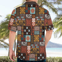 Vintage Hawaiian Quilting Patterns Hawaiian Shirt Brown Style Tribal Fabric Patchwork LT9 - Polynesian Pride