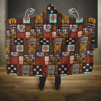 Vintage Hawaiian Quilting Patterns Hooded Blanket Brown Style Tribal Fabric Patchwork - Polynesian Pride