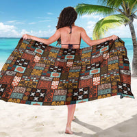 Vintage Hawaiian Quilting Patterns Sarong Brown Style Tribal Fabric Patchwork - Polynesian Pride