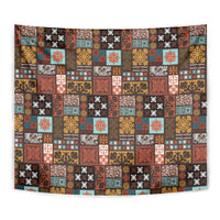 Vintage Hawaiian Quilting Patterns Tapestry Brown Style Tribal Fabric Patchwork - Polynesian Pride
