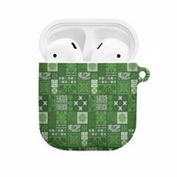 Vintage Hawaiian Quilting Patterns AirPods Case Green Style Tribal Fabric Patchwork LT9 Green - Polynesian Pride