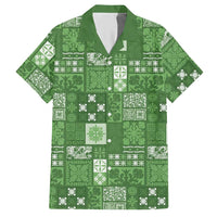 Vintage Hawaiian Quilting Patterns Hawaiian Shirt Green Style Tribal Fabric Patchwork LT9 Green - Polynesian Pride