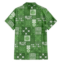 Vintage Hawaiian Quilting Patterns Hawaiian Shirt Green Style Tribal Fabric Patchwork LT9 - Polynesian Pride