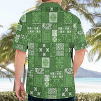 Vintage Hawaiian Quilting Patterns Hawaiian Shirt Green Style Tribal Fabric Patchwork - Polynesian Pride