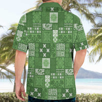 Vintage Hawaiian Quilting Patterns Hawaiian Shirt Green Style Tribal Fabric Patchwork LT9 - Polynesian Pride
