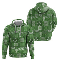 Vintage Hawaiian Quilting Patterns Hoodie Green Style Tribal Fabric Patchwork - Polynesian Pride